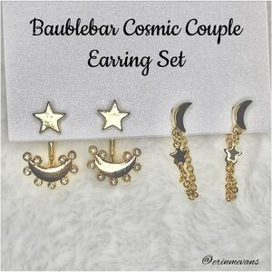 Baublebar Cosmic Couple Earring Set 14K Gold New